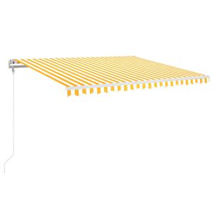 vidaXL Auvent r&eacute;tractable automatique 400x350 cm Jaune et blanc