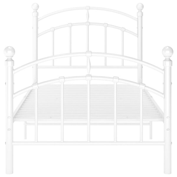 vidaXL Cadre de lit sans matelas blanc métal 100x200 cm