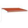 vidaXL Auvent manuel r&eacute;tractable avec LED 400x350 cm Orange et marron