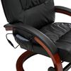 vidaXL Fauteuil de massage avec repose-pied noir similicuir