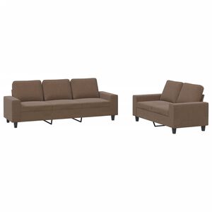 vidaXL Ensemble de canap&eacute;s 2 pcs marron tissu