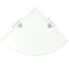 vidaXL &Eacute;tag&egrave;re de coin + supports chrom&eacute;s Verre Transparent 25 x 25 cm