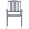 vidaXL Chaises de jardin et coussins lot de 2 Gris Bois acacia massif
