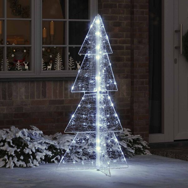 vidaXL Sapin de Noël avec 160 LED Blanc Froid 150 cm Acrylique