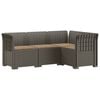 vidaXL Canap&eacute; de jardin 4 places avec coussins aspect rotin PP