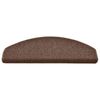 vidaXL Tapis d'escalier 30 pi&egrave;ces 65 x 24 x 4 cm Marron Demi-rond Grand
