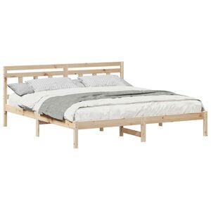 vidaXL Cadre de lit Marron 200 x 200 cm Pin massif