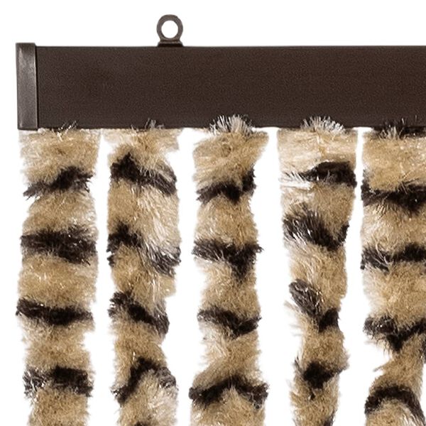 vidaXL Rideau anti-mouches beige et marron 100x230 cm chenille