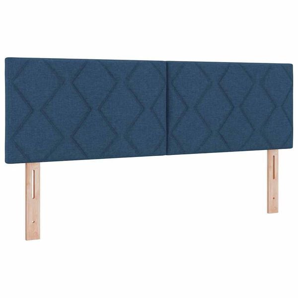 vidaXL T&ecirc;te de lit avec t&ecirc;te de lit Bleu 160 cm Cuir synth&eacute;tique