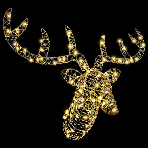 vidaXL Tra&icirc;neau tir&eacute; par un renne Blanc chaud 68 x 36.5 x 62.5 cm PET