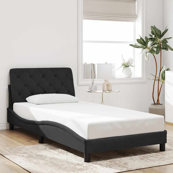 vidaXL Cadre de lit sans matelas noir 100x200 cm velours