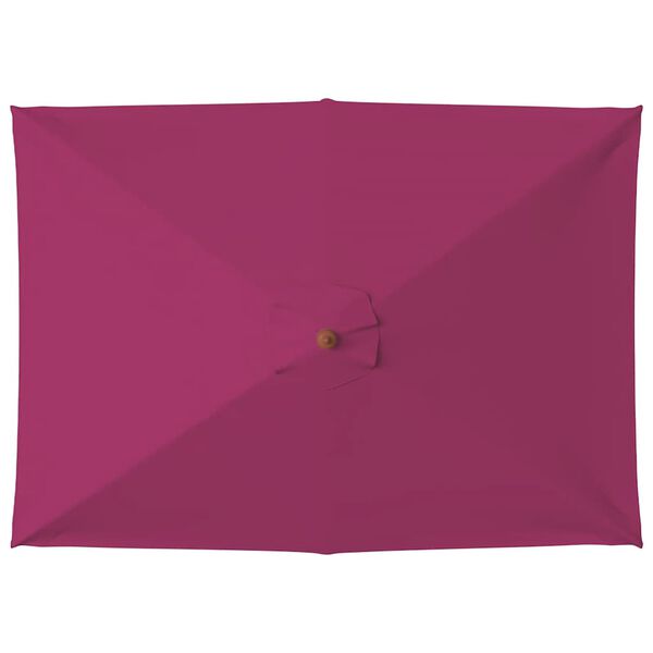 vidaXL Parasol d'extérieur avec mât en bois 150x200 cm rouge bordeaux