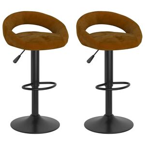 vidaXL Tabourets de bar lot de 2 marron velours