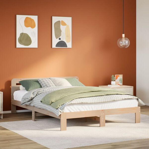 vidaXL Cadre de lit sans matelas 140x200 cm bois massif de pin