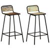 vidaXL Chaises de bar lot de 2 bois de r&eacute;cup&eacute;ration solide