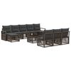 vidaXL Ensemble de canap&eacute; de jardin 11 pc Gris polyrotin