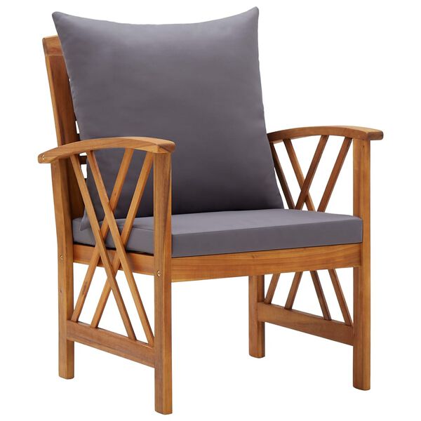 vidaXL Chaises de jardin avec coussins lot de 2 Bois d'acacia massif