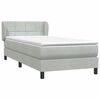 vidaXL Sommier &agrave; lattes de lit et matelas gris clair 90x220 cm velours