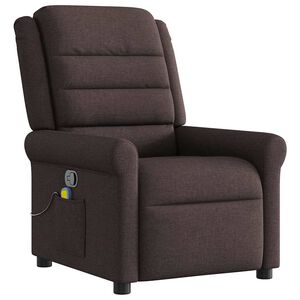 vidaXL Fauteuil de massage inclinable Marron fonc&eacute; Tissu