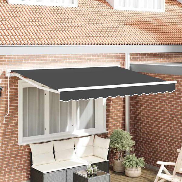 vidaXL Auvent R&eacute;tractable Anthracite 300 x 200 cm Polyester et m&eacute;tal