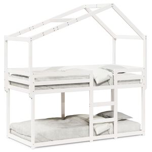 vidaXL Lit superposé sans matelas blanc 90x190 cm bois de pin massif