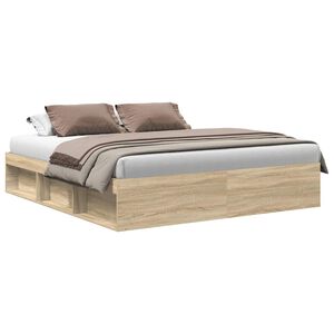 vidaXL Cadre de lit sans matelas ch&ecirc;ne sonoma 200x200 cm