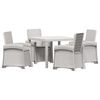 vidaXL Ensemble de salle &agrave; manger pour jardin 5 pc Blanc et gris clair