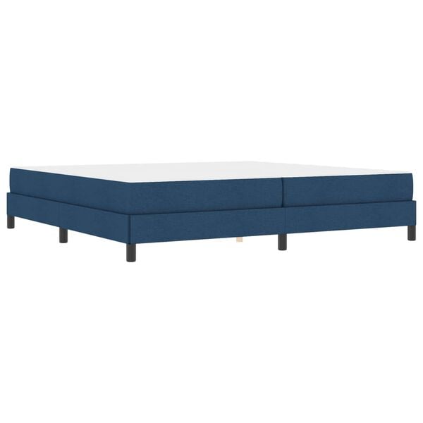 vidaXL Lit &agrave; ressorts avec matelas Bleu 200 x 200 cm tissu