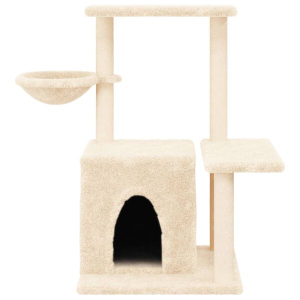 vidaXL Arbre à chat avec griffoirs en sisal Crème 83 cm