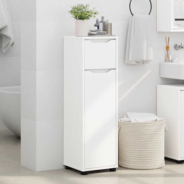 vidaXL Cabinet de salle de bain avec tiroir Blanc 30,5 x 30 x 101 cm
