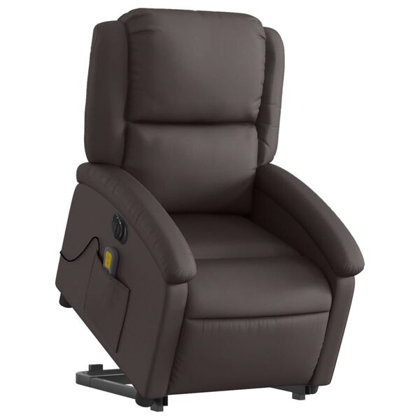 vidaXL Fauteuil inclinable de massage &eacute;lectrique marron fonc&eacute;