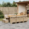 vidaXL Ensemble &agrave; manger de jardin et coussins 13 pcs beige