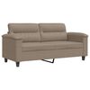 vidaXL Canap&eacute; &agrave; 2 places Taupe 140 cm Tissu microfibre