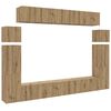 vidaXL Ensemble de meuble TV mural 8 pcs ch&ecirc;ne artisanal