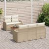 vidaXL Ensemble de canap&eacute; de jardin 6 pcs Beige Poly rotin