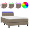 vidaXL Sommier &agrave; lattes de lit avec matelas LED Taupe 120x200 cm Tissu