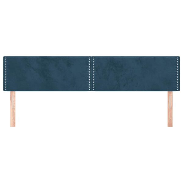 vidaXL T&ecirc;tes de lit Bleu fonc&eacute; 180 x 5 x 78/88 cm Velours