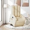 vidaXL Fauteuil inclinable de massage Cr&egrave;me Tissu