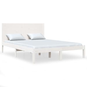 vidaXL Cadre de lit sans matelas blanc 140x190 cm bois de pin massif