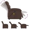 vidaXL Fauteuil inclinable de massage &eacute;lectrique marron similicuir