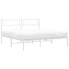 vidaXL Cadre de lit métal sans matelas et tête de lit blanc 150x200 cm