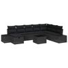 vidaXL Ensemble de canap&eacute; de jardin 9 pc Noir polyrotin
