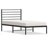 vidaXL Cadre de lit m&eacute;tal sans matelas avec t&ecirc;te de lit noir 100x200cm
