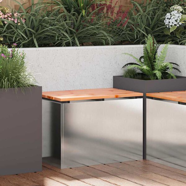 vidaXL Banc de jardin Argent 60 x 40 x 43 cm Acier inoxydable