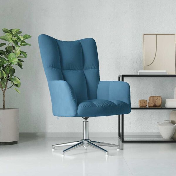 vidaXL Chaise de relaxation Bleu Velours