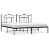 vidaXL Cadre de lit m&eacute;tal sans matelas avec t&ecirc;te de lit noir 200x200cm