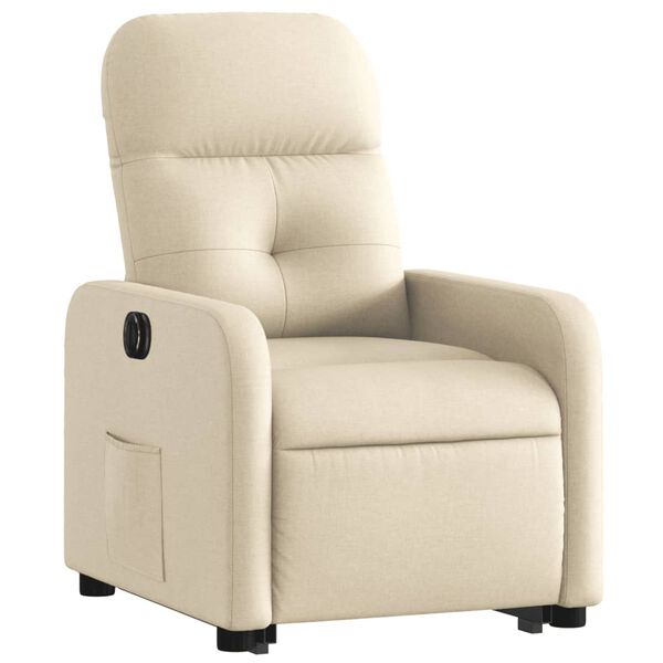 vidaXL Fauteuil inclinable &eacute;lectrique cr&egrave;me tissu