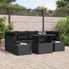 vidaXL Ensemble de canap&eacute; de jardin avec coussin 7 pcs Noir
