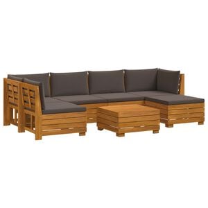 vidaXL 7 pc Ensemble de canap&eacute;s d'ext&eacute;rieur Bois d'Acacia Massif