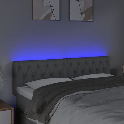 vidaXL Tête de lit à LED Gris clair 144x7x78/88 cm Tissu